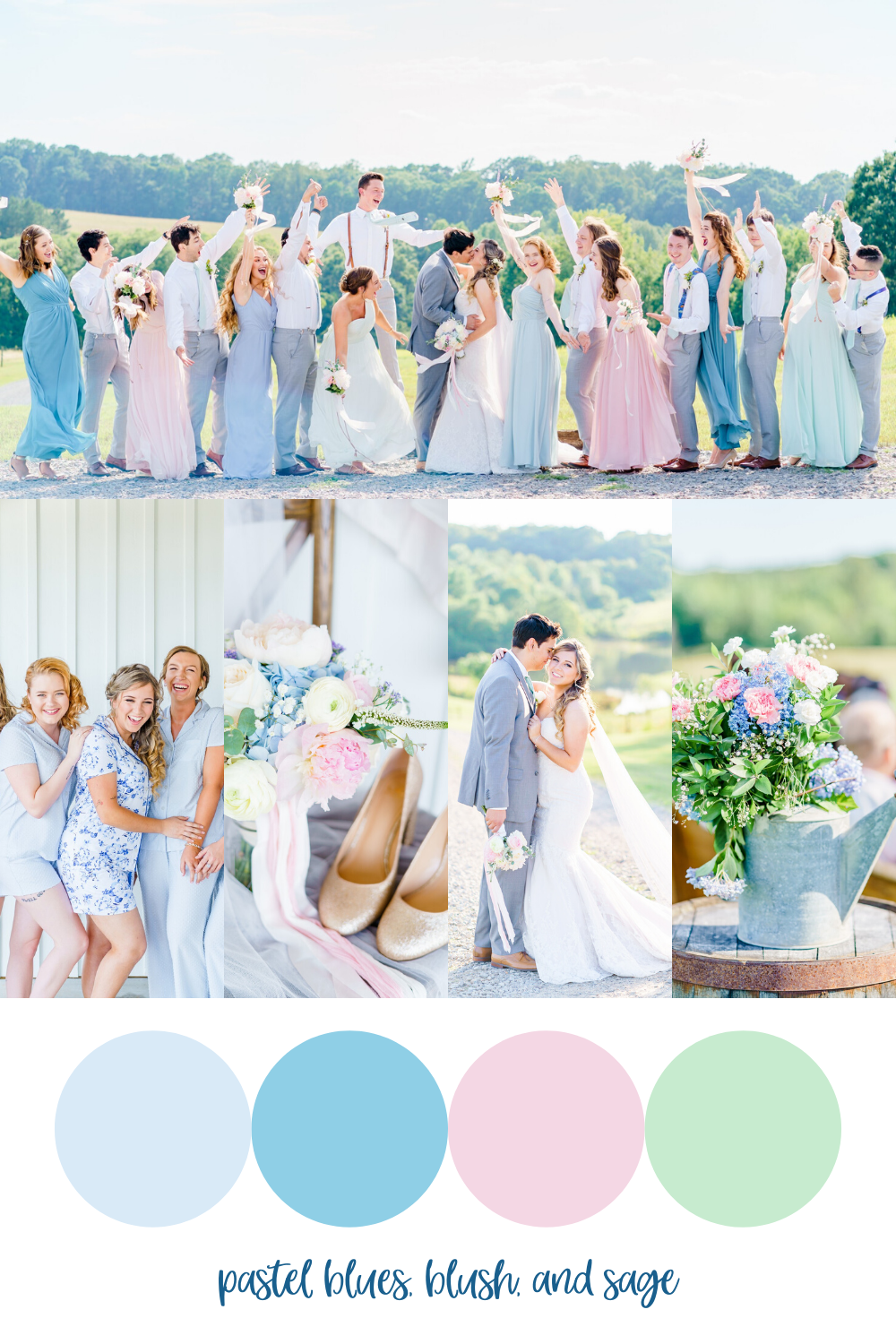 pastel wedding color palette dusty blue wedding